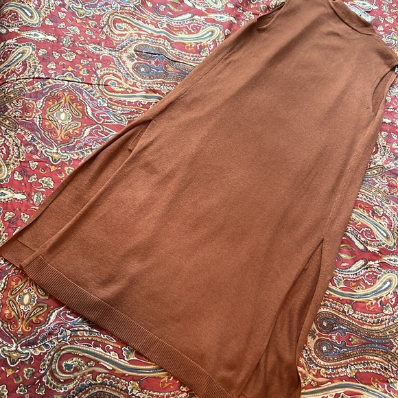 Long Knit Vest in Copper Color - Picture 6 of 7